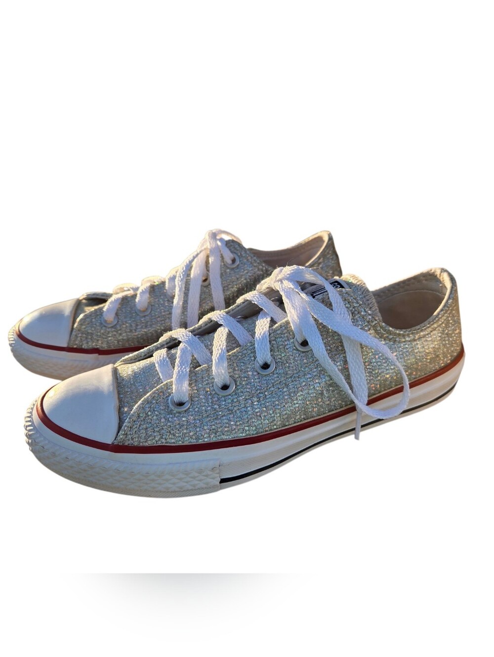 Converse - Girls Low Top Glittery Sparkily Chuck Taylor Sneakers Shoed